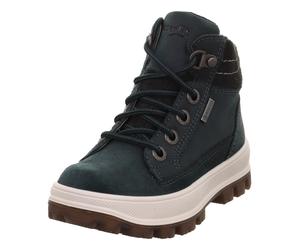 Schnürboots SUPERFIT "TEDD, WMS: weit", Mädchen, Gr. 32, grün (dunkelgrün), Polyester, Veloursleder, Schuhe Schnürboots, Bike Boots mit wasserdichtem GORE TEX, Größenschablone zum Download (30729838-3