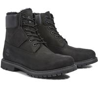 Schnürboots TIMBERLAND "6in Premium Shearling", Damen, Gr. 37,5, schwarz, Leder, Schuhe Schnürboots, Winterstiefel, Schnürstiefel, Winterschuhe, wasserdicht, gefüttert (43973129-37,5) schwarz