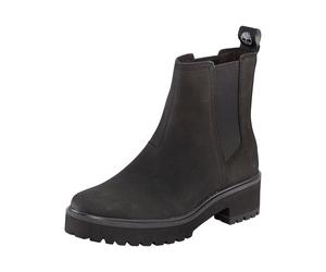 Schnürboots TIMBERLAND "CARNABY COOL MID CHELSEA BOOT", Damen, Gr. 38,5, schwarz (jet schwarz), Leder, Schuhe Schnürboots, Stiefelette, Winterschuhe, Ankle Boots (53636854-38,5) jet schwarz