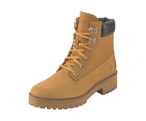 Schnürboots TIMBERLAND "CARNABY COOL MID LACE UP BOOT", Damen, Gr. 41,5, braun (wheat), Leder, Schuhe Schnürboots, Winterstiefel, Schnürstiefel, Winterschuhe (16565418-41,5) wheat