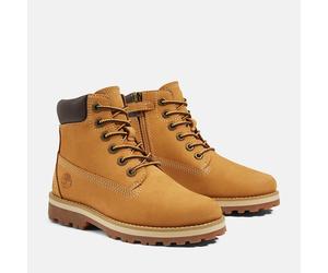 Schnürboots TIMBERLAND "COURMA KID - MID LACE BOOT", Mädchen, Gr. 31, Synthetik, braun (wheat), Leder, Schuhe Schnürboots, Winterstiefel, Schnürstiefel, Winterschuhe, Topseller (35529819-31) wheat
