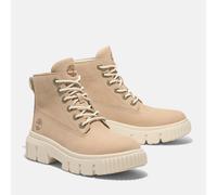 Schnürboots TIMBERLAND "GREYFIELD MID LACE UP BOOT", Damen, Gr. 37, beige (light beige nubuck), Leder, Schuhe Schnürboots, Winterstiefel, Schnürstiefel, Winterschuhe (61029060-37) light beige nubuck