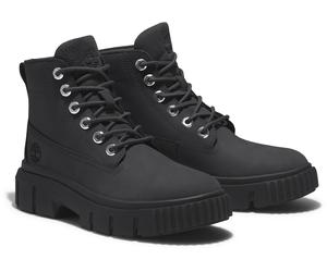 Schnürboots TIMBERLAND "GREYFIELD MID LACE UP BOOT", Damen, Gr. 42, schwarz, Leder, Schuhe Schnürboots, Winterstiefel, Schnürstiefel, Winterschuhe (75111669-42) schwarz