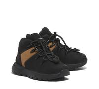 Schnürboots TIMBERLAND "SPRINT TREKKERMID BUNGEE SNEAKER", Mädchen, Gr. 38, schwarz nubuck w wheat, Leder, Schuhe Schnürboots, Winterstiefel, Schnürstiefel, Winterschuhe (90291126-38) schwarz nubuck w