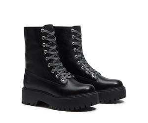 Schnürboots TIMBERLAND "STONE STREET - MID LACE BOOT", Damen, Gr. 36, schwarz (schwarz full grain), Leder, Schuhe Schnürboots (22409041-36) schwarz full grain