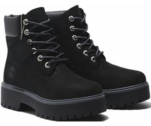 Schnürboots TIMBERLAND "STONE STREET6 INCH LACE UP WATERPROOF BOOT", Damen, Gr. 40, schwarz, Leder, Synthetik, Schuhe Schnürboots, Winterstiefel, Schnürstiefel, Winterschuhe, wasserdicht (59056109-40)