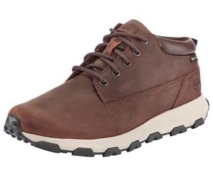 Schnürboots TIMBERLAND "WINSOR PARKMID LACE UP WATERPROOF SNEAKER", Herren, Gr. 43, braun (schwarz braun), Leder, Schuhe Schnürboots, Winterstiefel, Schnürstiefel, Winterschuhe, wasserdicht (93380420-