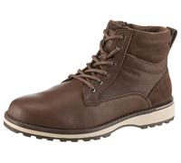 Schnürboots TOMMY HILFIGER "CORPORATE W LTH LACE BOOT", Herren, Gr. 40, braun (dunkelbraun), Leder, Veloursleder, unifarben, Schuhe Schnürboots, Schnürstiefelette mit Ziernähten und Anziehlasche (5115