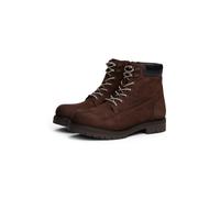 Schnürboots TOMMY HILFIGER "FLEX TH OUTDOOR W NBK BOOT", Herren, Gr. 42, dunkelbraun, Leder, Schuhe Schnürboots, Blockabsatz, Outdoorschuh mit Ösen, im Bersteigerlook (24920138-42) dunkelbraun