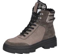 Schnürboots WALDLÄUFER "H-SAIGA", Damen, Gr. 5,5 (38,5), grau, silberfarben, Nappaleder, Nubukleder, Veloursleder, Schuhe Schnürboots, Schnürstiefelette, Plateauboots in Komfortweite H (= sehr weit) (