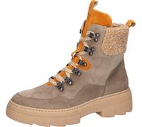 Schnürboots WALDLÄUFER "H-SAIGA", Damen, Gr. 6 (39), beige, orange, Nubukleder, Textil, Veloursleder, kontrastfarbene Details, Schuhe Schnürboots, Winterboots, Plateauboots, Schnürstiefelette, H-Weite