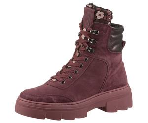 Schnürboots WALDLÄUFER "H-SAIGA", Damen, Gr. 7,5 (41), bordeaux kombiniert, Nappaleder, Nubukleder, Veloursleder, mehrfarbig, Schuhe Schnürboots, Schnürstiefelette, Plateauboots in Komfortweite H (= s