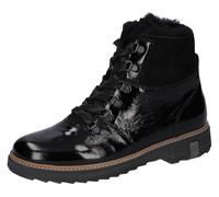 Schnürboots WALDLÄUFER "Hitomi", Damen, Gr. 6 (39), schwarz, Lackleder, Lammfell, Schuhe Schnürboots, in Lack-Optik, H-Weite (96600324-6) schwarz