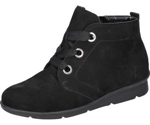 Schnürboots WALDLÄUFER "K-INGA", Damen, Gr. 4 (37), schwarz, Nubukleder, Schuhe Schnürboots, Stiefelette, Bequemschuh in Komfortweite K = extraweit (59139209-4) schwarz