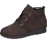 Schnürboots WALDLÄUFER "K-INGA", Damen, Gr. 5,5 (38,5), braun (dunkelbraun), Nubukleder, unifarben, Schuhe Schnürboots, Stiefelette, Bequemschuh in Komfortweite K = extraweit (36424656-5,5) dunkelbrau