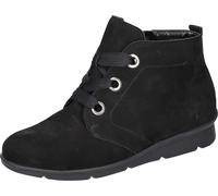 Schnürboots WALDLÄUFER "K-INGA", Damen, Gr. 6,5, schwarz, Nubukleder, Schuhe Schnürboots, Stiefelette, Bequemschuh in Komfortweite K = extraweit (59139209-6,5) schwarz