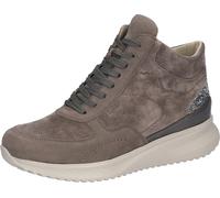 Schnürboots WALDLÄUFER "K-JANKA", Damen, Gr. 5 (38), taupe, grau, Nappaleder, Nubukleder, Textil, Veloursleder, Glitzer, Schuhe Schnürboots, Schnürstiefelette, Bequemschuh, Glitter an der Ferse, K-Wei