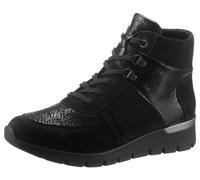 Schnürboots WALDLÄUFER "K-RAMONA-Soft", Damen, Gr. 7 (40,5), schwarz, Lackleder, Nubukleder, Textil, Schuhe Schnürboots, mit Orthotritt-Ausstattung und K-Weite (=extraweit) (65475410-7) schwarz