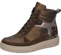 Schnürboots WALDLÄUFER "K-SANSA", Damen, Gr. 9 (43), braun (braun, bronzefarben, leo), Lackleder, Nubukleder, Veloursleder, unifarben mit Farbeinsätzen, Schuhe Schnürboots, Schnürstiefelette, Komforts