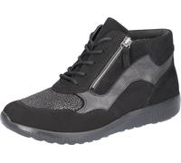 Schnürboots WALDLÄUFER "M-IRA-Soft", Damen, Gr. 8,5 (42,5), schwarz, Nubukleder, Textil, unifarben, Schuhe Schnürboots, Bequemschuh, Reißverschlüsse, in Komfortweite M (=extrabreit) (61307262-8,5) sch