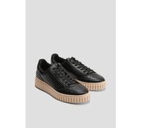 s.Oliver Damen Sneaker flach zum Schnüren Plateau Vegan Schwarz (Black), 37