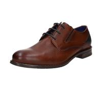 Schnürschuh BUGATTI, Herren, Gr. 42, braun (cognac), Leder, Basic, Schuhe, Anzugschuh, Business Halbschuh mit bequemen Stretcheinsatz (29516634-42) cognac