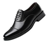 Schnürhalbschuhe Herren Runde Spitze Businessschuhe Anzugschuhe Leder Oxford Derby Atmungsaktiv Britischer Stil Elegante Herrenschuhe Komfortabel Büro Business Hochzeit Freizeit Alltag
