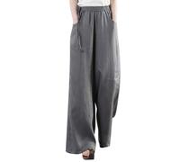 Schnürhose Für Damen Aus Baumwolle Und Leinen, Einfarbige Hose Mit Weitem Bein Und Hoher Taille, Wide Leg Pants Women Elegante Schicke, , Sommerhose Lockere Lässige, Günstig Leinenhose Leicht Luftig