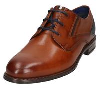 Schnürschuh BUGATTI, Herren, Gr. 40, braun (cognac), Leder, Basic, Schuhe Schnürschuh, Anzugschuh, Business Halbschuh mit bequemen Stretcheinsatz (29516634-40) cognac