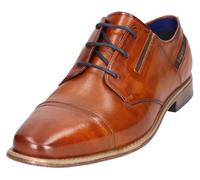Schnürschuh BUGATTI, Herren, Gr. 40, braun (cognac used), Leder, elegant, Schuhe, Blockabsatz, Abendschuh, Festtagsschuh mit Stretcheinsätzen (20262827-40) cognac used