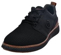 Schnürschuh BUGATTI, Herren, Gr. 40, schwarz, Lederimitat, Textil, Schuhe Schnürschuh, Freizeitschuh, Halbschuh, Schnürer mit Kontrastbesatz an der Ferse (55303849-40) schwarz