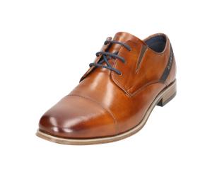 Schnürschuh BUGATTI, Herren, Gr. 43, cognac, Leder, used, Schuhe Schnürschuh, Halbschuh, Business-Schnürer, Anzugschuh mit seitlichem Logoschriftzug (52387733-43) cognac