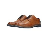Schnürschuh BUGATTI, Herren, Gr. 44, cognac used, Lederimitat, festlich, Schuhe Schnürschuh, Blockabsatz, Businessschuh, Abendschuh mit Logoprägung (78493807-44) cognac used