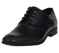 Schnürschuh BUGATTI, Herren, Gr. 44, schwarz, Leder, Schuhe Schnürschuh, Blockabsatz, Abendschuh, Businessschuh, Festtagsschuh, Logoprägung (62682560-44) schwarz