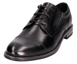 Schnürschuh BUGATTI, Herren, Gr. 46, schwarz, Leder, Schuhe Schnürschuh, Blockabsatz, Abendschuh, Festtagsschuh, Businessschuh, Logoprägung (70909763-46) schwarz