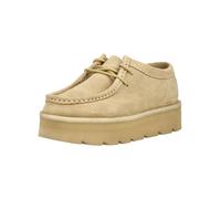 Schnürschuh CLARKS "Meare Walla", Damen, Gr. 39, hellbraun, Leder, Schuhe Schnürschuh, mit markanter Sohle (20329900-39) hellbraun