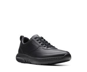 Schnürschuh CLARKS "ClarksPro Lace", Herren, Gr. 41, schwarz (schwarz leather), Leder, Schuhe Schnürschuh, Schnürschuh, Komfortschuh mit bequemer Laufsohle (33366351-41)