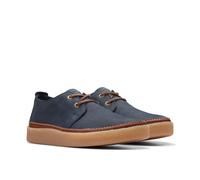 Schnürschuh CLARKS "Clarkwood Low", Herren, Gr. 40, blau (navy nubuck), Nubukleder, Schuhe Schnürschuh, Schnürschuh, Business Schuh mit markanter Schnürung (38316042-40) navy nubuck