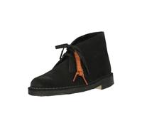 Schnürschuh CLARKS "Desert Boot. Black Sde", Damen, Gr. 37,5, schwarz, Leder, Schuhe Schnürschuh, mit griffiger Laufsohle (78977405-37,5) schwarz