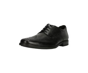 Schnürschuh CLARKS "Howard Wing Black Leather", Herren, Gr. 46, schwarz, Leder, Schuhe Schnürschuh, in klassischem Design (12449225-46) schwarz
