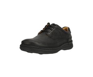 Schnürschuh CLARKS "Nature", Herren, Gr. 44,5, schwarz, Gummi, Leder, Schuhe Schnürschuh, mit super weichem Schaffellfutter (59779611-44,5) schwarz