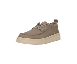 Schnürschuh CLARKS "Polden Moc", Herren, Gr. 41, beige (grau), Kunstfaser, Schuhe Schnürschuh, mit markanter Sohle (53608105-41) grau