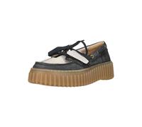 Schnürschuh CLARKS "Torhill Boat", Damen, Gr. 38, blau, beige, Leder, Schuhe Schnürschuh, mit Contour Cushion-Fußbett (28815626-38) blau, beige