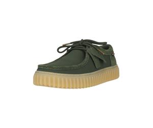 Schnürschuh CLARKS "Torhill", Herren, Gr. 44, dunkelgrün, Kunstfaser, Schuhe Schnürschuh, mit gerippter Laufsohle (22997553-44) dunkelgrün