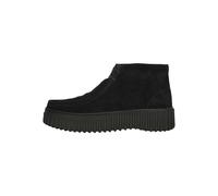 Schnürschuh CLARKS "Torhill Moss Black", Damen, Gr. 38, schwarz, Leder, Schuhe Schnürschuh, mit markanter, gerippter Sohle (48719404-38) schwarz