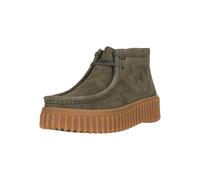 Schnürschuh CLARKS "Torhill Moss Dark Green Nub", Damen, Gr. 36, braun (dunkelgrün), Schuhe Schnürschuh, mit charakteristischer, gerippter Sohle (17557241-36) dunkelgrün