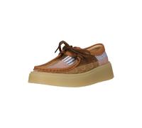 Schnürschuh CLARKS "Torview", Damen, Gr. 40, braun, Leder, Schuhe Schnürschuh, mit Uni-Streifen und Monogramm-Prints (48906043-40) braun