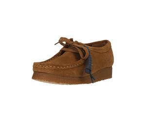 Schnürschuh CLARKS "Wallabee Cola Suede", Damen, Gr. 41,5, braun, Leder, Schuhe Schnürschuh, aus butterweichem Wildleder (33261141-41,5) braun