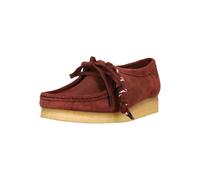 Schnürschuh CLARKS "Wallabee. Deep Red Sde", Damen, Gr. 41, rot, Leder, Schuhe Schnürschuh, mit ikonischer Sohle (90687663-41) rot