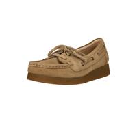 Schnürschuh CLARKS "Wallabee EVO Sea", Damen, Gr. 35,5, camelfarben, Schuhe Schnürschuh, mit Krepp-Effekt an der Sohle (40762909-35,5) camelfarben